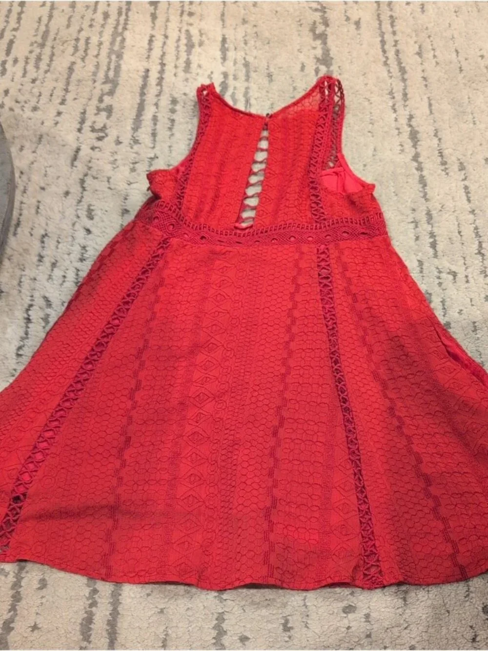Free People Wherever You Go Fit & Flare Mini Dress Raspberry